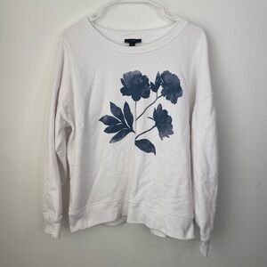 J.Crew University terry crewneck sweatshirt with a floral ink graphic size M